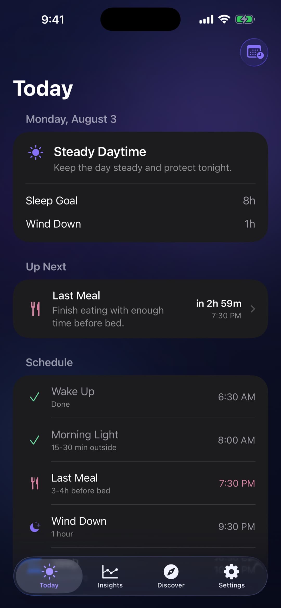 Circa sleep routine app screenshot 1