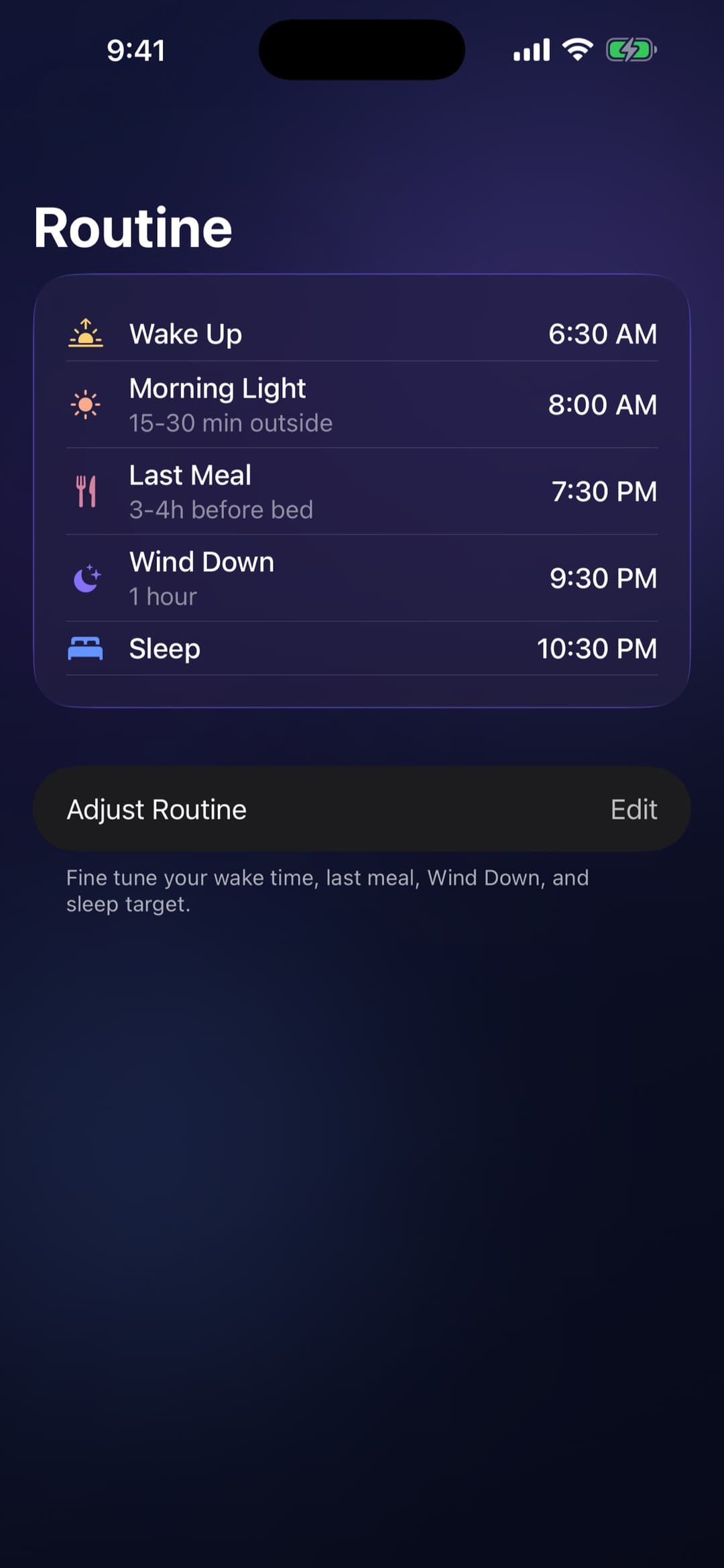 Circa sleep routine app screenshot 2